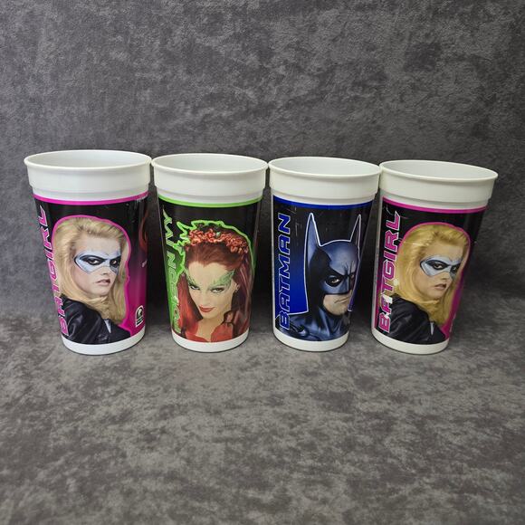 DC Comics Taco Bell Batman & Robin Movie Collectible Cups Batgirl Ivy 4 Cup Set - Picture 9 of 9